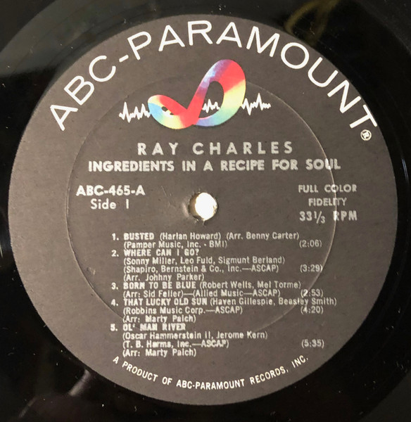 Ray Charles - Ingredients In A Recipe For Soul (LP, Album, Mono, Bel)