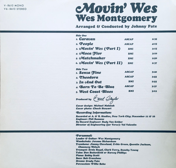 Wes Montgomery - Movin' Wes (LP, Album)