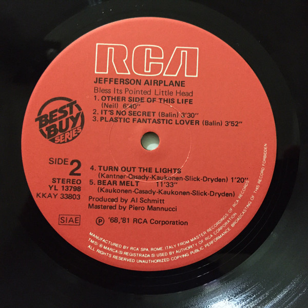 Jefferson Airplane - Bless Its Pointed Little Head (LP, Album, RE)