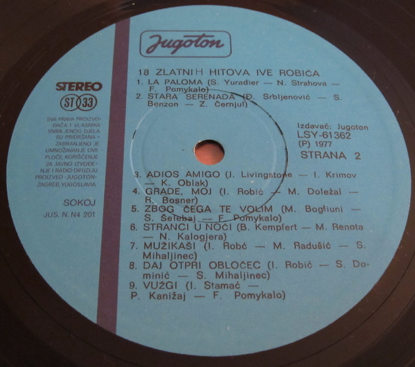 Ivo Robić - 18 Zlatnih Hitova Ive Robića (LP, Comp)