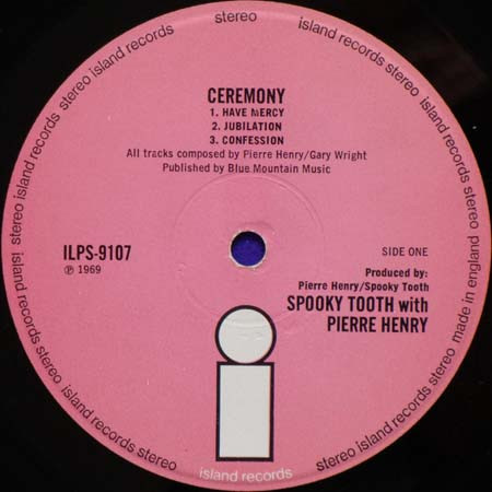 Spooky Tooth / Pierre Henry - Ceremony: An Electronic Mass (LP, Album, Whi)