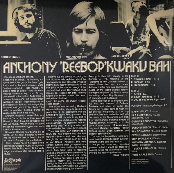 Anthony 'Reebop' Kwaku Bah* - Anthony 'Reebop' Kwaku Bah (LP, Album, Ltd, RE)