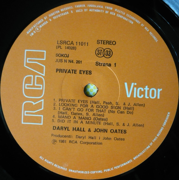 Daryl Hall & John Oates - Private Eyes (LP, Album)