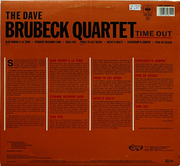 The Dave Brubeck Quartet - Time Out (LP, Album, RE, RM, RP)