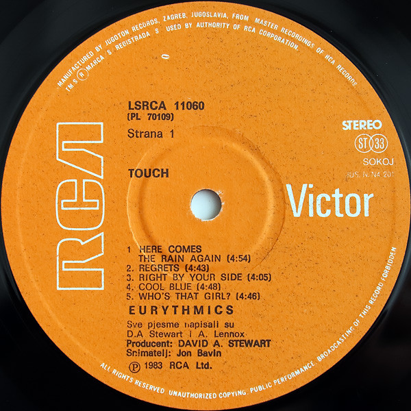 Eurythmics - Touch (LP, Album)