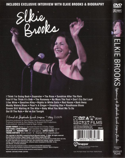 Elkie Brooks - Appearing At Shepherds Bush Empire London (DVD, PAL)