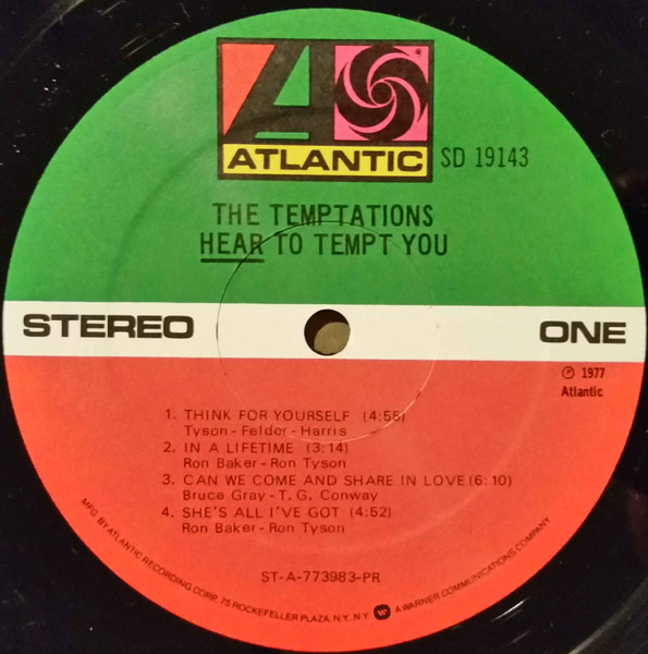 The Temptations - Hear To Tempt You (LP, Album, Pre)