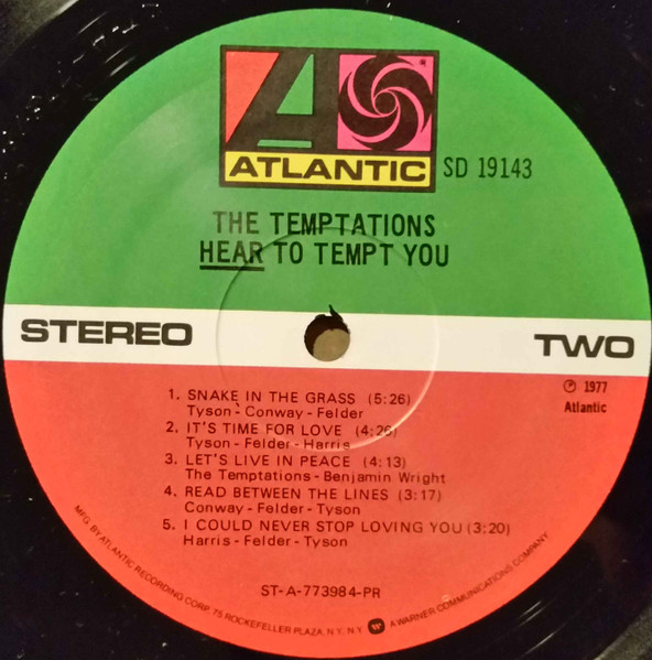 The Temptations - Hear To Tempt You (LP, Album, Pre)