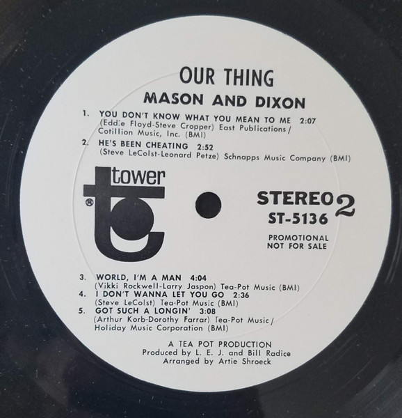Mason & Dixon - Our Thing (LP, Promo)