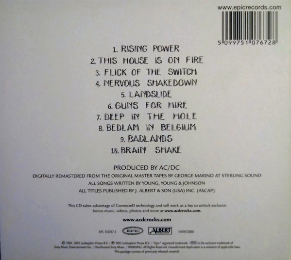 AC/DC - Flick Of The Switch (CD, Album, Enh, RE, RM, Dig)