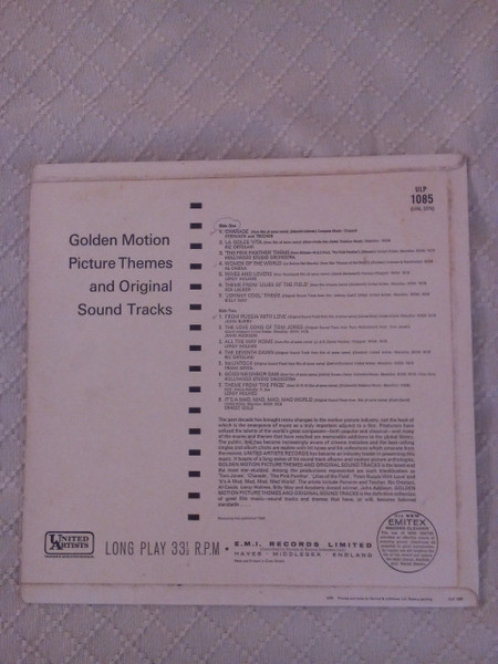 Various - Golden Motion Picture Themes And Original Soundtracks (LP, Comp, Mono)