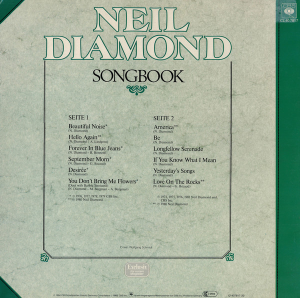 Neil Diamond - Songbook (LP, Comp, Club, Gat)