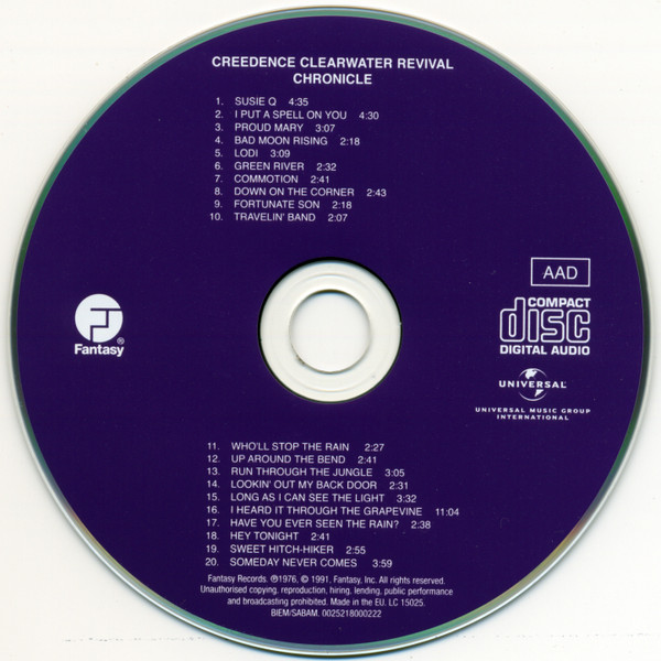 Creedence Clearwater Revival Featuring John Fogerty - Chronicle (The 20 Greatest Hits) (CD, Comp, RE, RM)