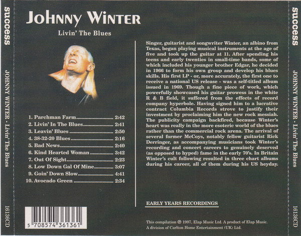 Johnny Winter - Livin' The Blues (CD, Comp, RE)
