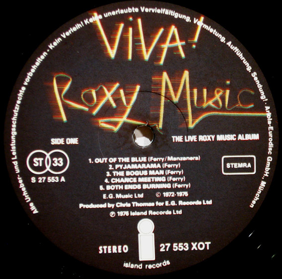 Roxy Music - Viva! Roxy Music - The Live Roxy Music Album (LP, Album, Gat)
