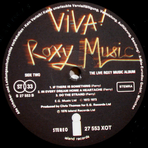 Roxy Music - Viva! Roxy Music - The Live Roxy Music Album (LP, Album, Gat)