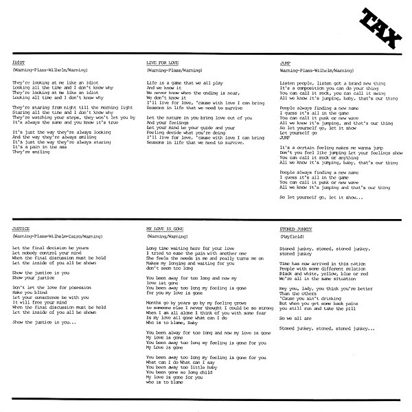 Tax (3) - Tax (LP, Album)