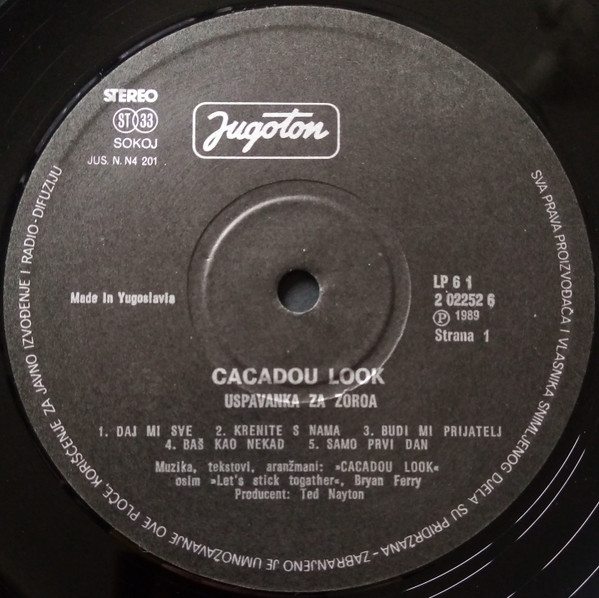 Cacadou Look - Uspavanka Za Zoroa (LP, Album)