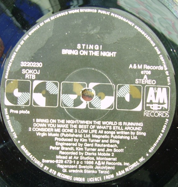 Sting - Bring On The Night (2xLP, Album)