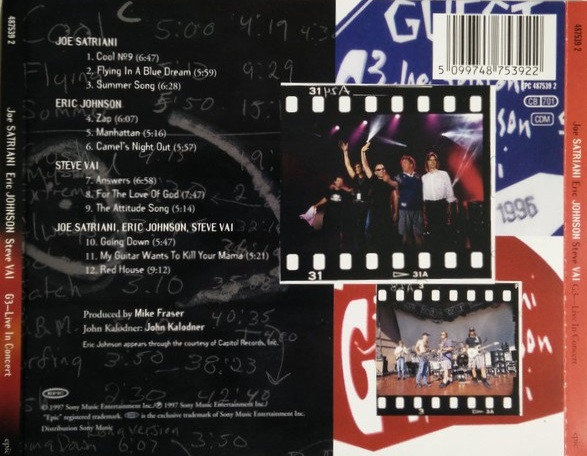 G3 (6), Joe Satriani, Steve Vai, Eric Johnson (2) - G3 - Live In Concert (CD, Album)