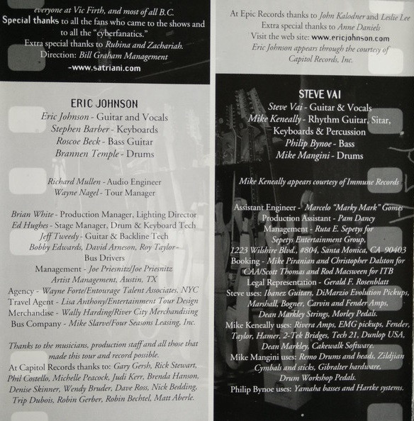 G3 (6), Joe Satriani, Steve Vai, Eric Johnson (2) - G3 - Live In Concert (CD, Album)