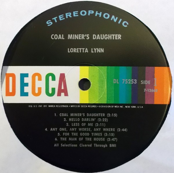 Loretta Lynn - Coal Miner's Daughter (LP, Album, Pin)