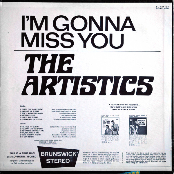 The Artistics - I'm Gonna Miss You (LP, Album)
