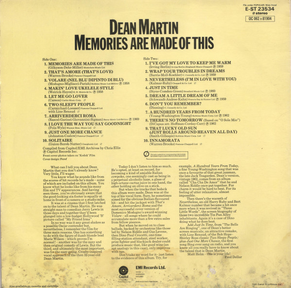 Dean Martin - Memories Are Made Of This (LP, Comp)