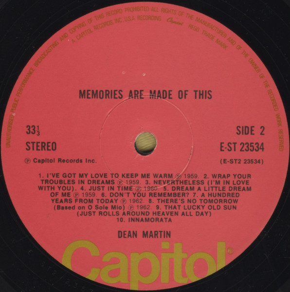 Dean Martin - Memories Are Made Of This (LP, Comp)