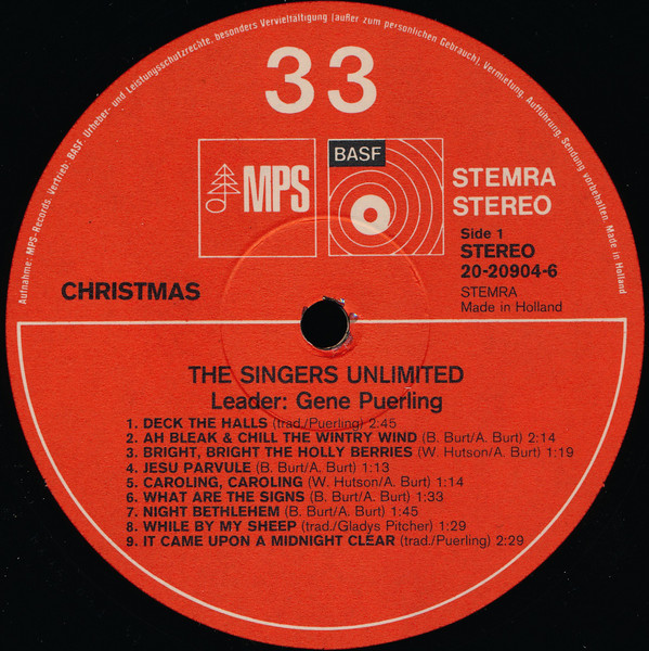 The Singers Unlimited , Leader: Gene Puerling - Christmas (LP, Album)
