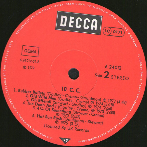 10 C.C.* - 10 C.C. (LP, Comp)