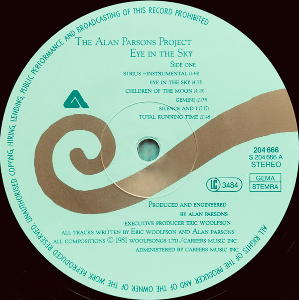 The Alan Parsons Project - Eye In The Sky (LP, Album, Gol)