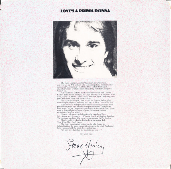 Steve Harley And Cockney Rebel* - Love's A Prima Donna (LP, Album)