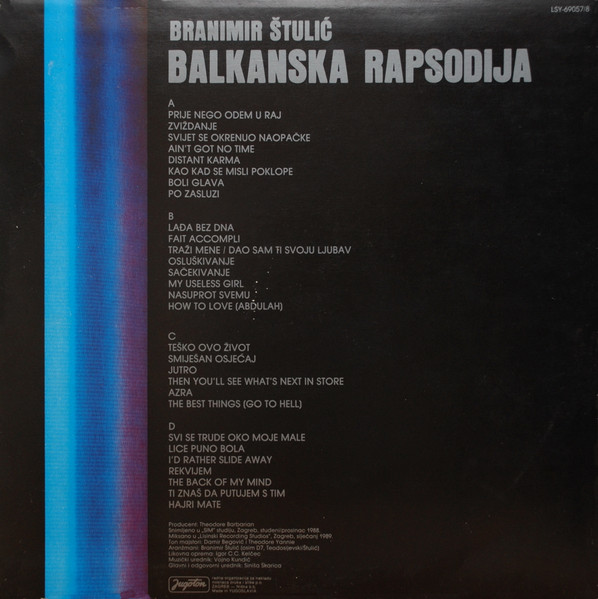 Branimir Štulić - Balkanska Rapsodija (2xLP, Album)