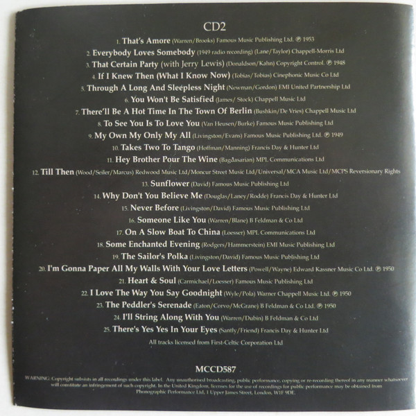 Dean Martin - Legend The Best Of The Early Years (2xCD, Comp)
