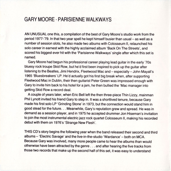 Gary Moore - Parisienne Walkways (CD, Comp)
