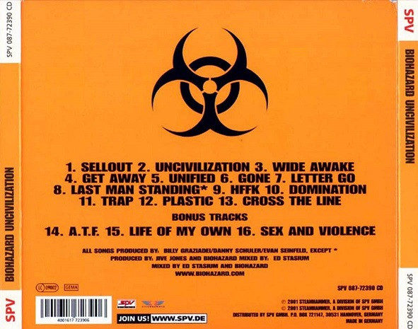 Biohazard - Uncivilization (CD, Album, Ltd, Dig)
