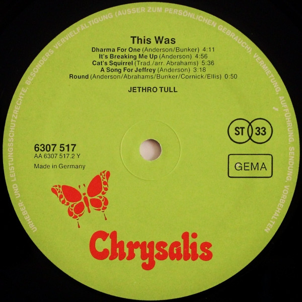 Jethro Tull - This Was (LP, Album, RE, Gat)