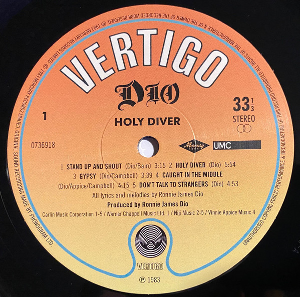 Dio (2) - Holy Diver (LP, Album, RE, RM)