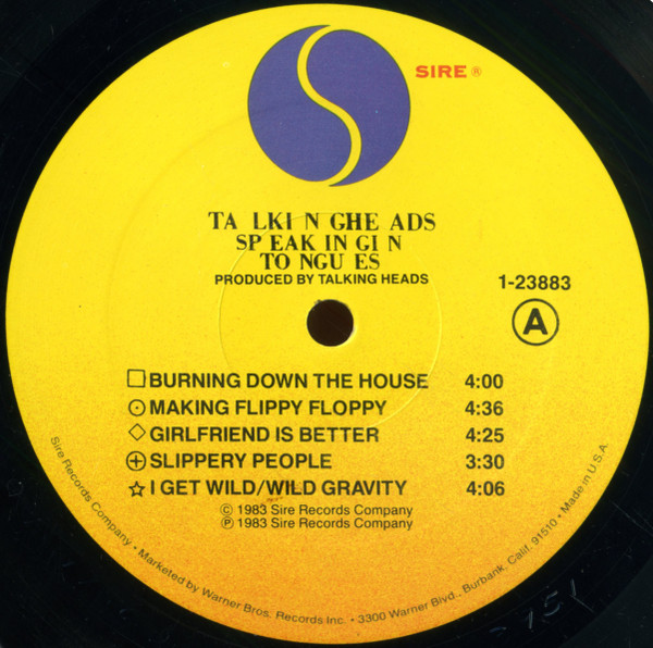Talking Heads - Speaking In Tongues (LP, Album, Win)