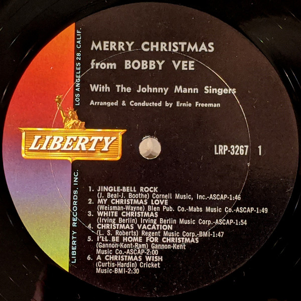 Bobby Vee - Merry Christmas From Bobby Vee (LP, Album, Mono)