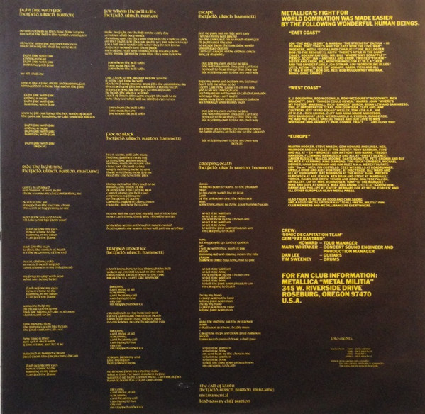 Metallica - Ride The Lightning (LP, Album)
