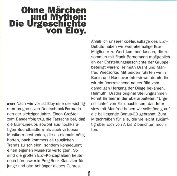 Eloy - Eloy (RE, Dig + CD, Album + CD, Single)