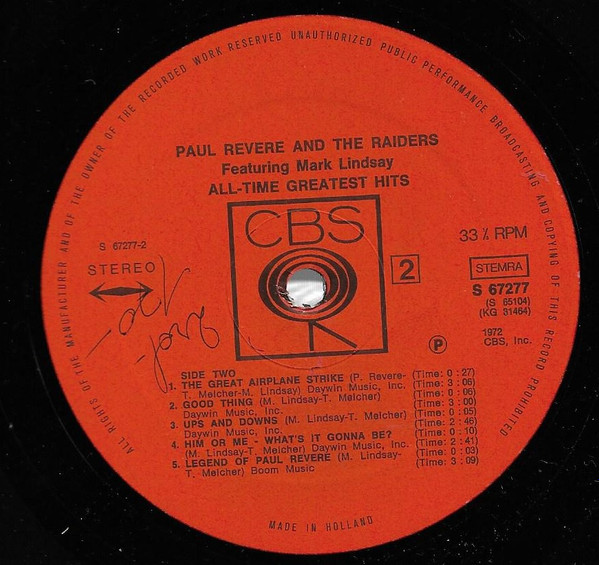 Paul Revere & The Raiders - All-Time Greatest Hits (2xLP, Comp)
