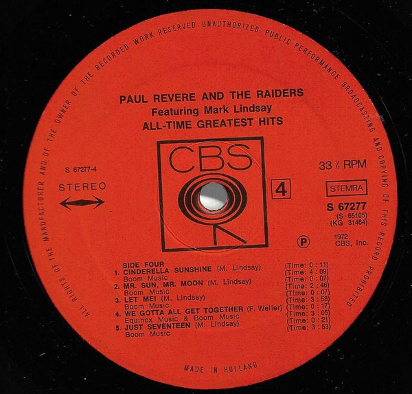 Paul Revere & The Raiders - All-Time Greatest Hits (2xLP, Comp)