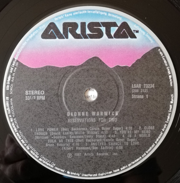 Dionne* - Reservations For Two (LP, Album)