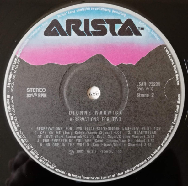 Dionne* - Reservations For Two (LP, Album)