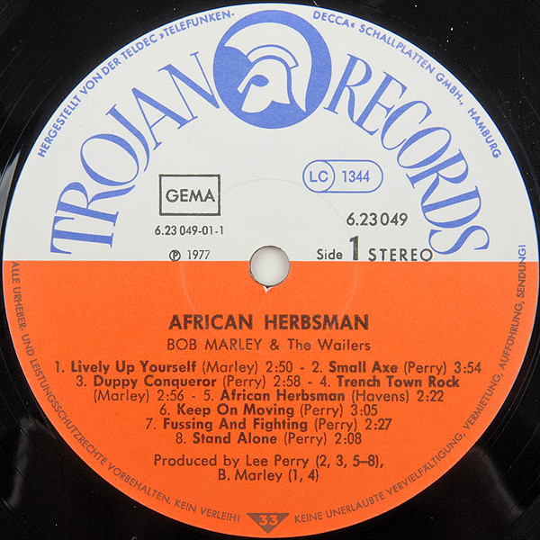 Bob Marley And The Wailers* - African Herbsman (LP, Album, RE)