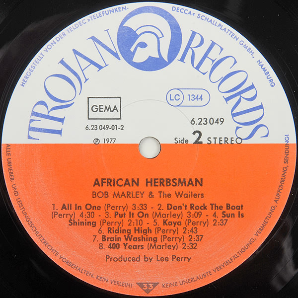 Bob Marley And The Wailers* - African Herbsman (LP, Album, RE)