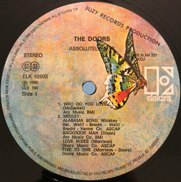 The Doors - Absolutely Live (2xLP, Album, RE, Gat)